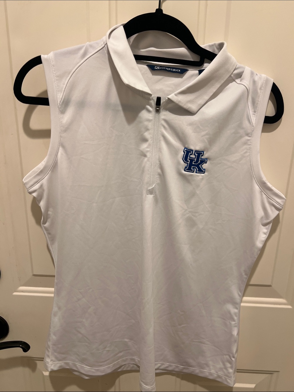 University of Kentucky women’s Cutter & Buck White Performance Zip Polo size med